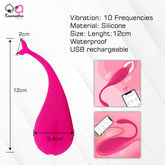 Dimensions: 12cm length, 3.4cm width - 10 vibration modes, USB rechargeable
